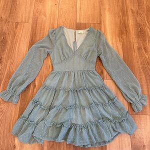 Altar’d state long sleeve blue dress